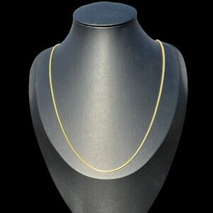 925 Sterling Silver Franco Chain 22” Necklace 1.5mm Yellow Gold Plated